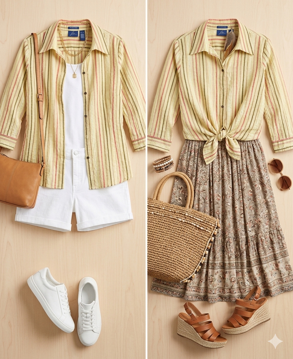 JH Collection Striped Crinkle Button Up Blouse Shirt Pastel Boho Summer Top XL